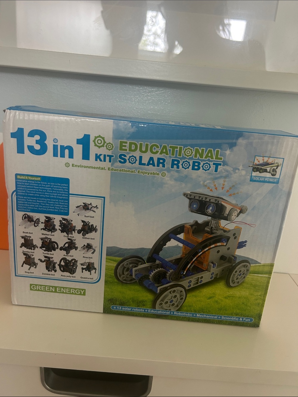 Educational 13-in-1 Solar Robot Kit - Blue/Gray